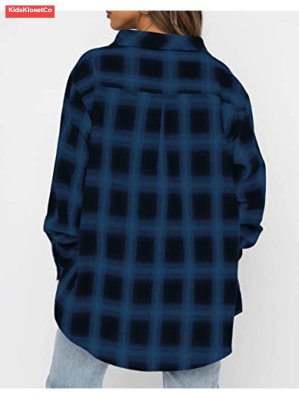 Women's Flannel Plaid Button Down Shirt Long Sleeve Casual - Picture 4 of 6